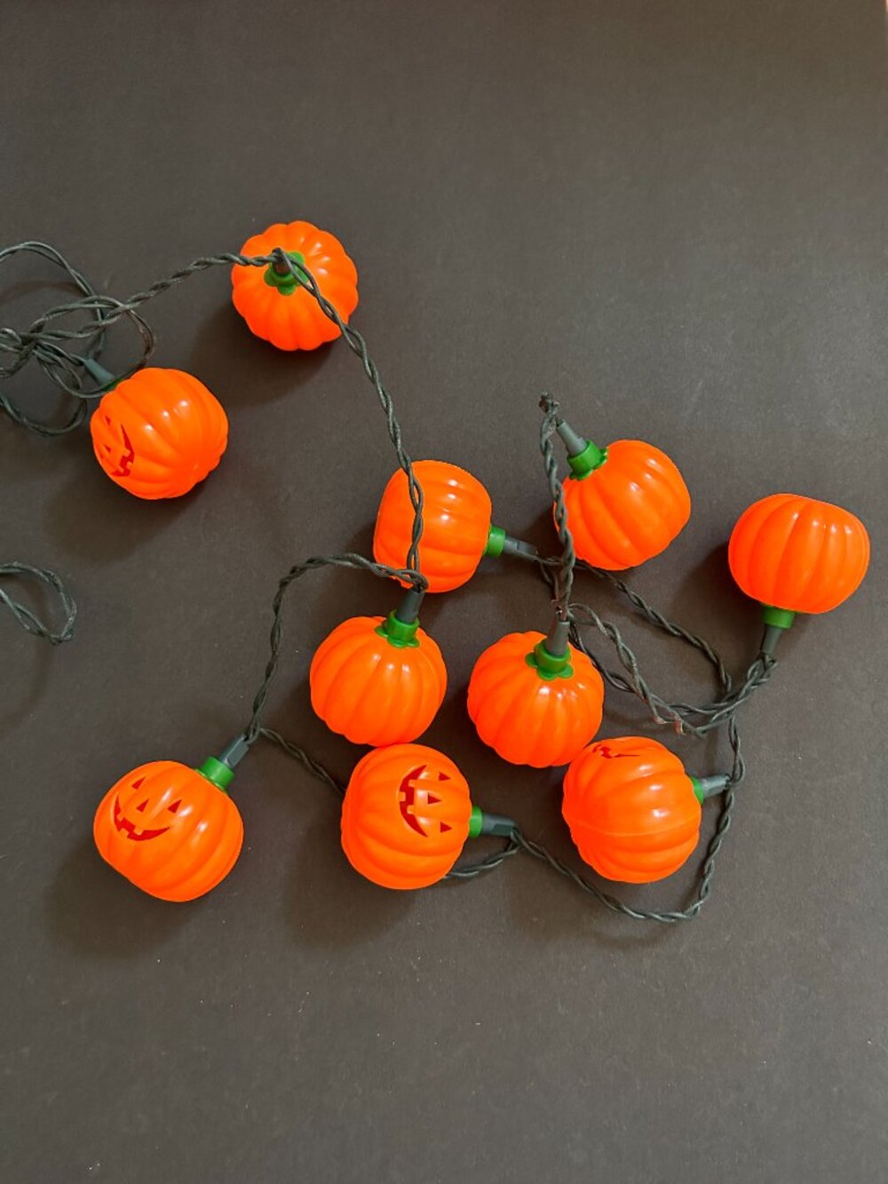 Vintage Halloween Pumpkin Blow Mold Stringed lights, 10p